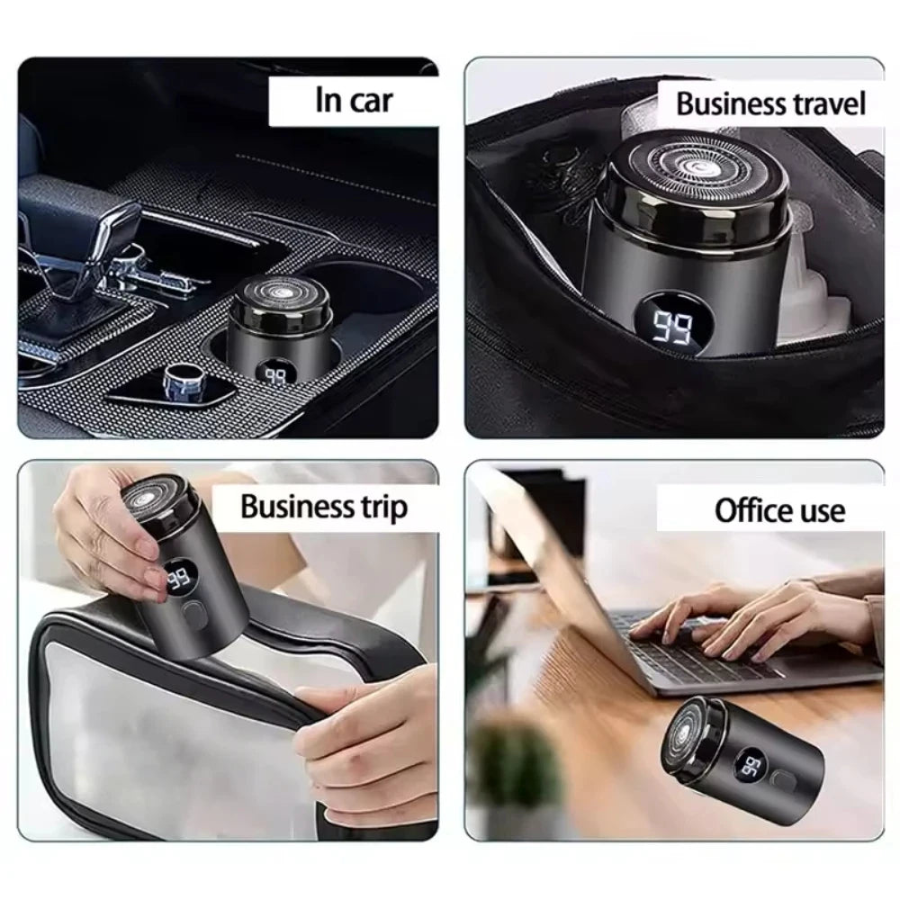 Mini rasoir électrique rechargeable pour hommes et femmes – Rasoir portable avec affichage numérique LED, chargement USB type-c pour voiture et usage domestique