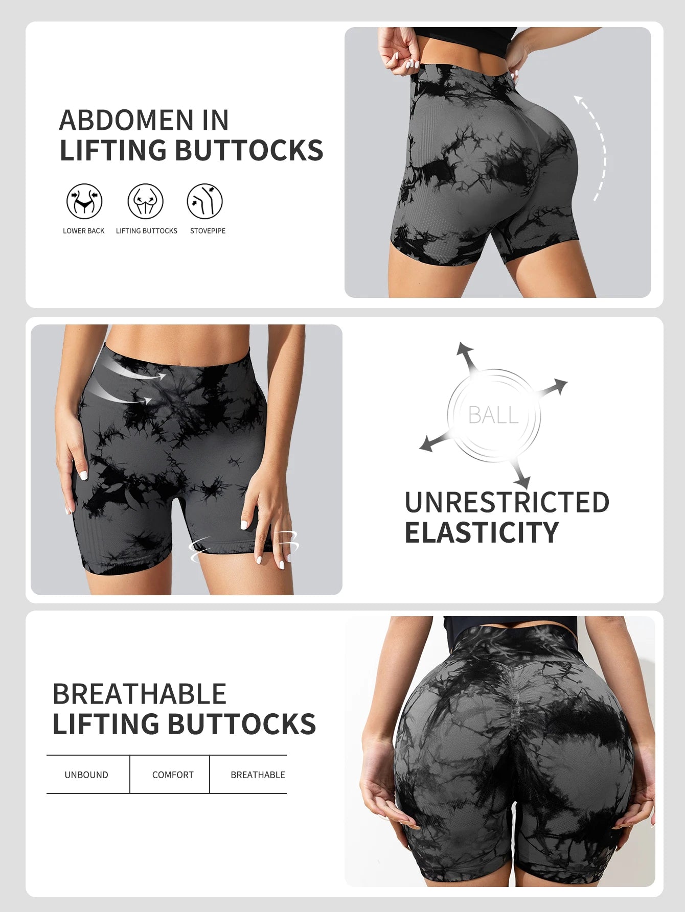 Leggings sans couture Tie Dye pour femmes, pantalons de Yoga taille haute, froissés, collants élastiques de levage des fesses, Leggings de sport à large ceinture