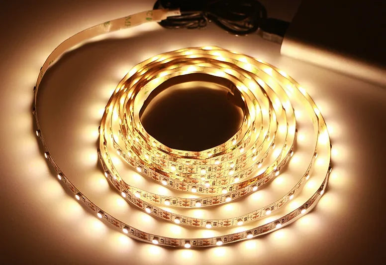 Bande lumineuse LED USB 2835 DC5V avec interrupteur, ruban de lampe Flexible, TV, ordinateur de bureau, écran, éclairage de fond, décoration de maison