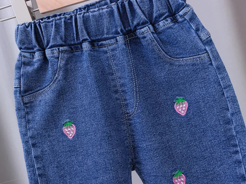 Bébé filles jean serré printemps automne filles suona Denim pantalon décontracté enfants Stretch pantalon évasé enfants vêtements for0-5 ans