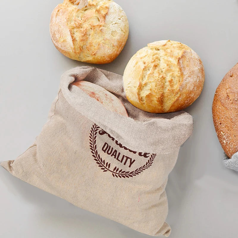 Sac à pain en lin, sacs réutilisables pour pain, sacs à cordon, sac de rangement de pain artisanal fait maison, sac Baguette, conteneurs de stockage des aliments
