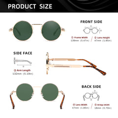 KINGSEVEN-Lunettes de soleil rondes polarisées pour hommes et femmes, lunettes de soleil Steampunk, style vintage, accessoire de lunettes, UV400