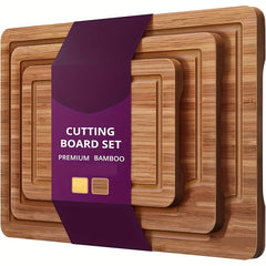 Ensemble de planches à découper en bambou, planche à découper polyvalente épaisse en bois pour viande, légumes et fruits