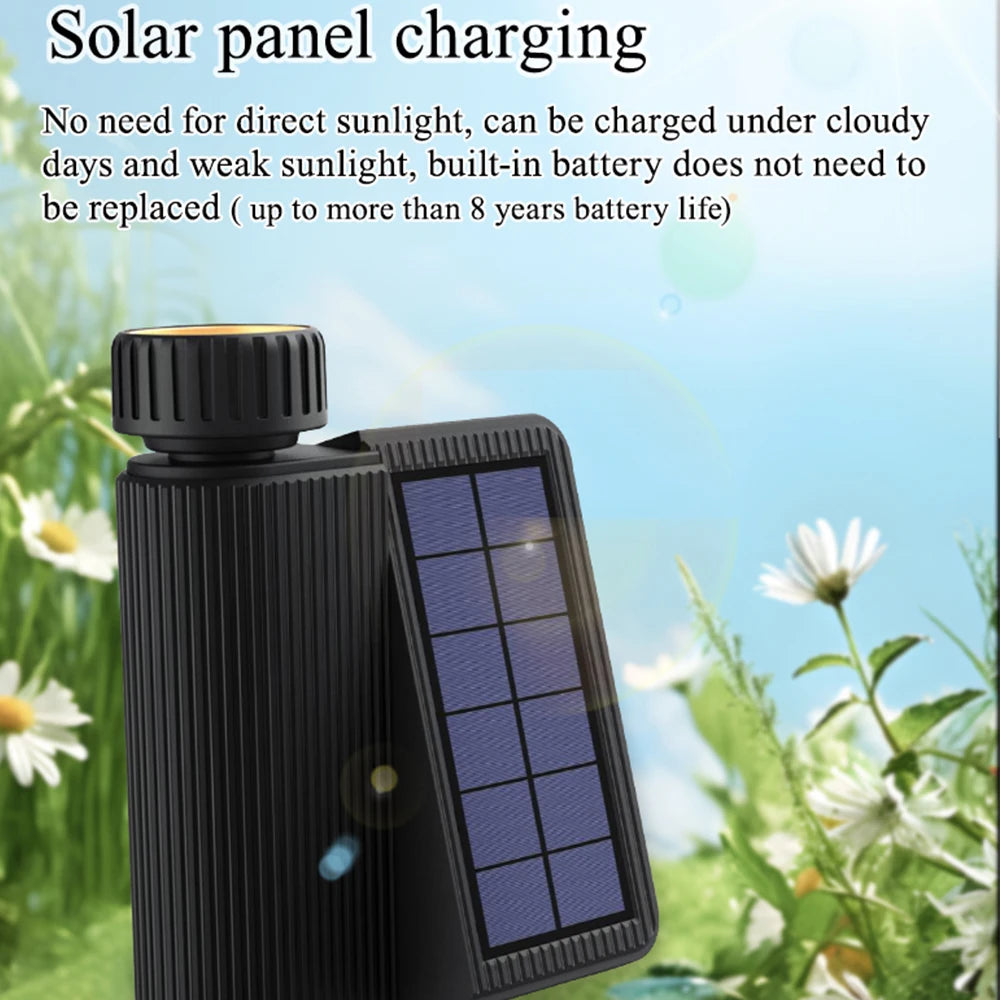 Tuya Smart WiFi Watering Timer, Solar Powered Drip Irrigation System, Built-in Water Flow Recorder, Water Controller