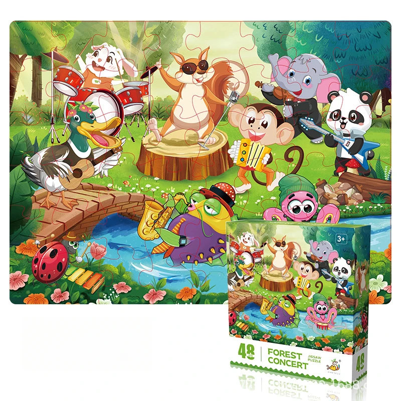 Jouets de puzzle pour enfants, jouets d'éducation précoce, cadeaux de souvenirs de la maternelle, exercice de la pensée et des capacités pratiques, 48 pièces