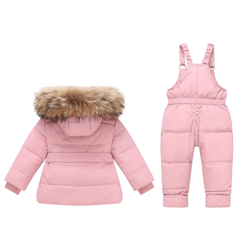 OLEKID 2025 hiver enfants fille doudoune enfant en bas âge fille combinaison 2 pièces ensemble de vêtements 1-5 ans enfants bébé filles vêtements d'extérieur vêtements de neige