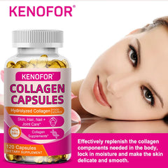 Capsules de collagène, supplément alimentaire de collagène bovin hydrolysé pour le soutien des articulations et des os, santé de la peau, anti-âge – Non OGM