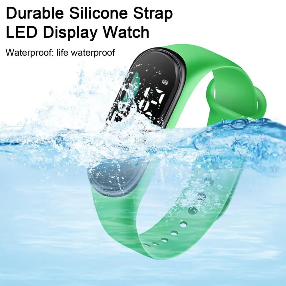 Montre de sport électronique pour enfants, étanche, grand écran de police, affichage LED, Shoous, date automatique, calendrier complet, montre numérique