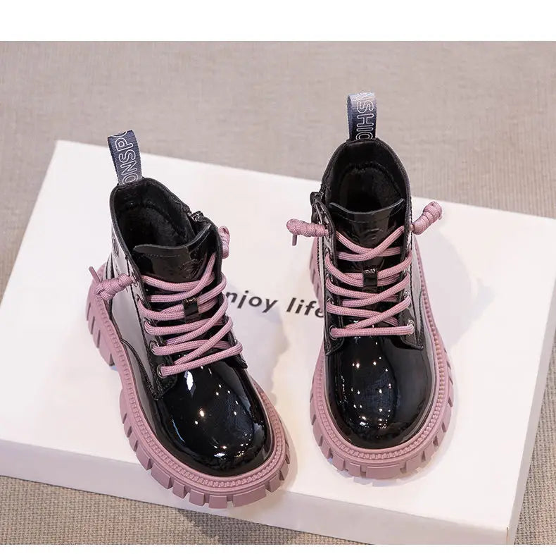 Bottes de neige imperméables pour enfants, style britannique, bottes de rinçage pour enfants, bottes chaudes pour garçons et filles, mode automne et hiver, 3 à 15 ans