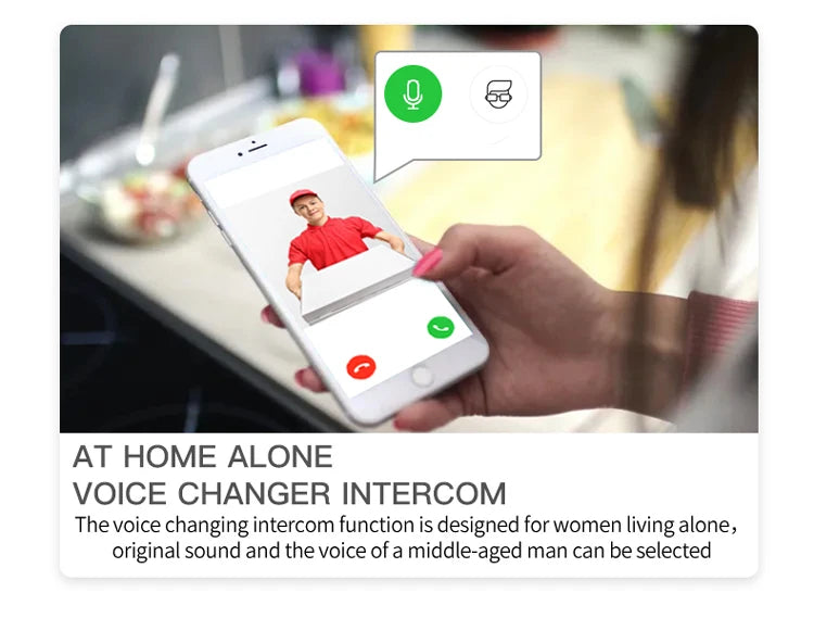 Caméra de sonnette vidéo Wi-Fi, interphone bidirectionnel, changement de voix pour la maison, vision nocturne HD, sans fil, batterie de sécurité intelligente, sonnette de porte