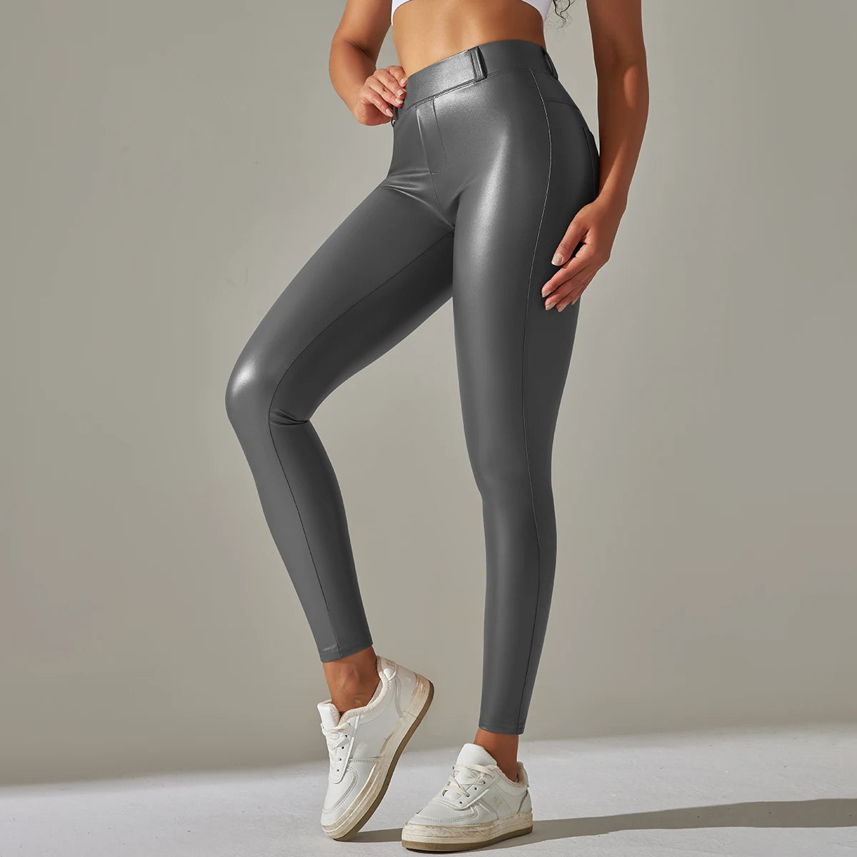 Leggings en cuir PU femmes Sexy Scrunch fesses Leggings filles Faux cuir pantalon taille haute Push Up Leggings décontractés 6 couleurs