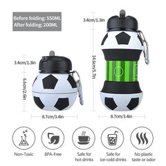 Les enfants plierent les tasses d'eau de Sports de plein air bouteille de basket-ball/Football, bouteille d'eau Portable étanche pour enfants étudiants, peut accrocher le sac à dos