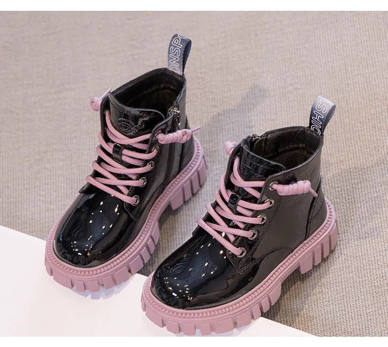Bottes de neige imperméables pour enfants, style britannique, bottes de rinçage pour enfants, bottes chaudes pour garçons et filles, mode automne et hiver, 3 à 15 ans