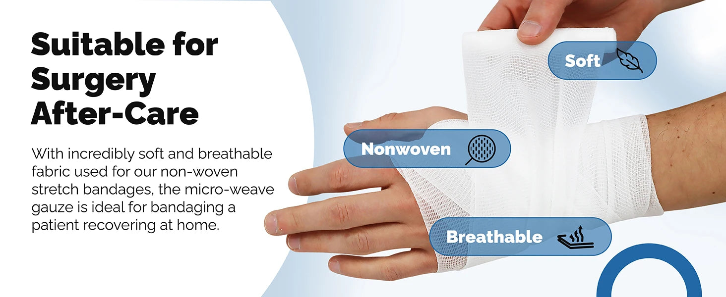 Rouleaux de bandage en gaze, bandages élastiques jetables, en coton respirant, pour soins des plaies, Kits de survie pour soins infirmiers, 1/3/5/6 rouleaux