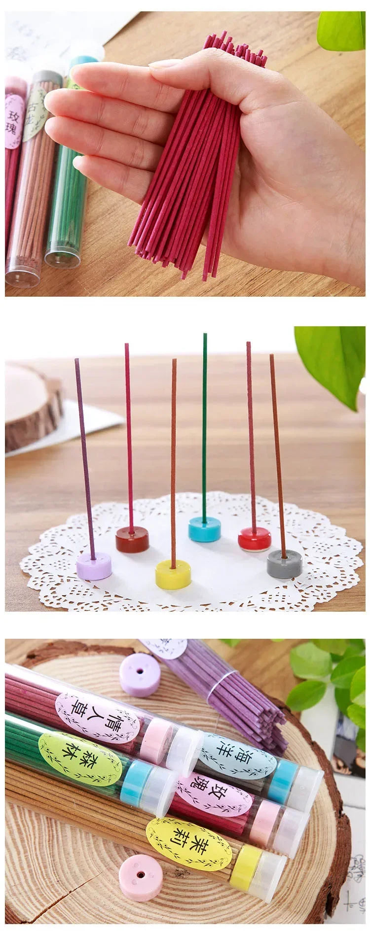 Sandalwood incense burner, 1 bottle/50 sticks, spice scent, natural aroma, air freshener