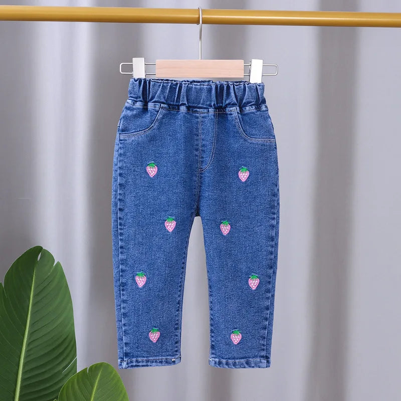 Bébé filles jean serré printemps automne filles suona Denim pantalon décontracté enfants Stretch pantalon évasé enfants vêtements for0-5 ans