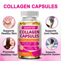 Capsules de collagène, supplément alimentaire de collagène bovin hydrolysé pour le soutien des articulations et des os, santé de la peau, anti-âge – Non OGM