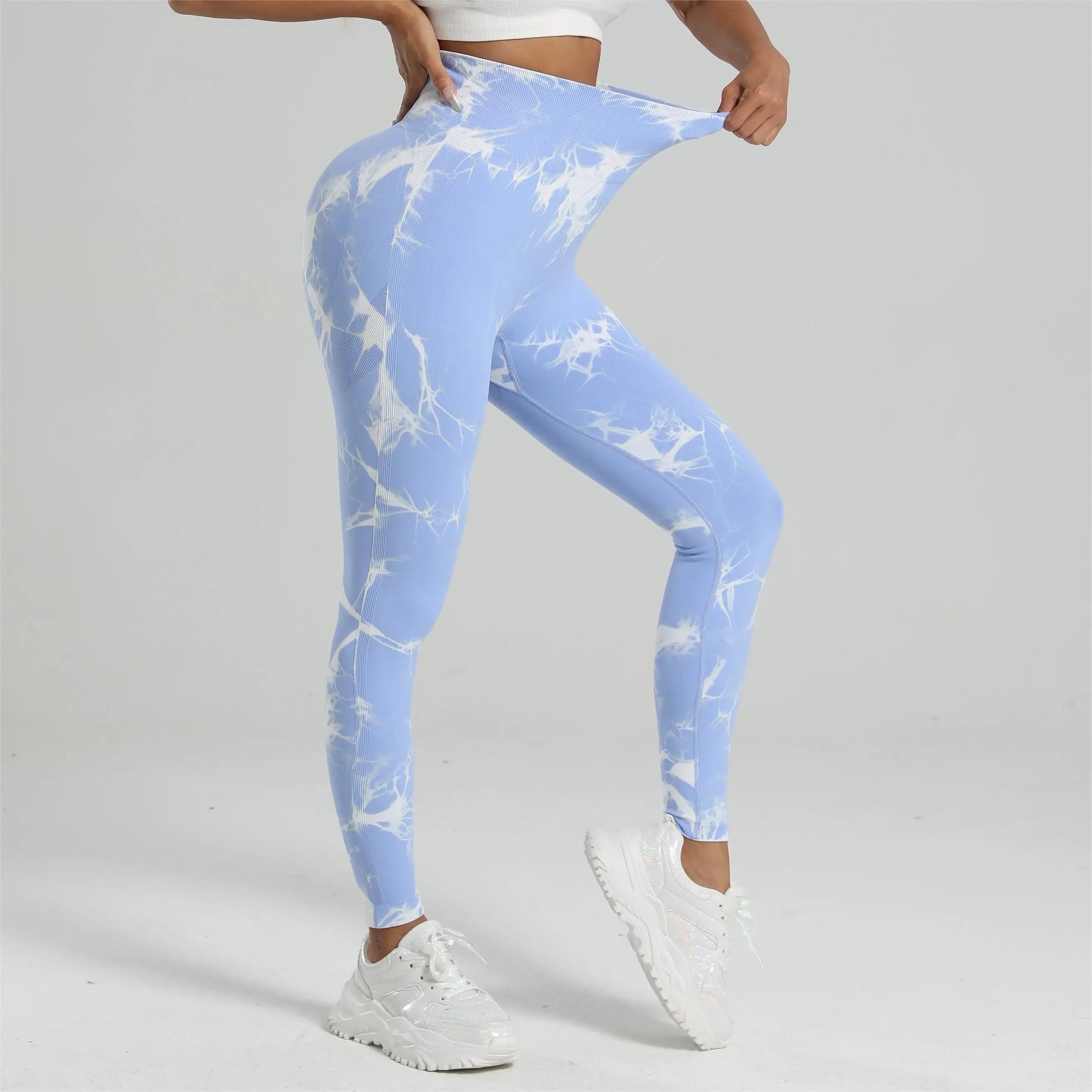 Femmes Tiedye Gym Leggings Sans Couture Mujer Push Up Pantalon Sans Couture Scrunch Sport Fitness Taille Haute Entraînement Yoga Leggins Livraison Directe