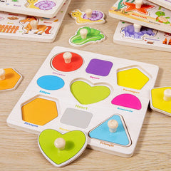 Jouets Montessori pour bébé, Puzzle 3d en bois, dessin animé, Intelligence animale, jouets éducatifs d'apprentissage précoce pour enfants