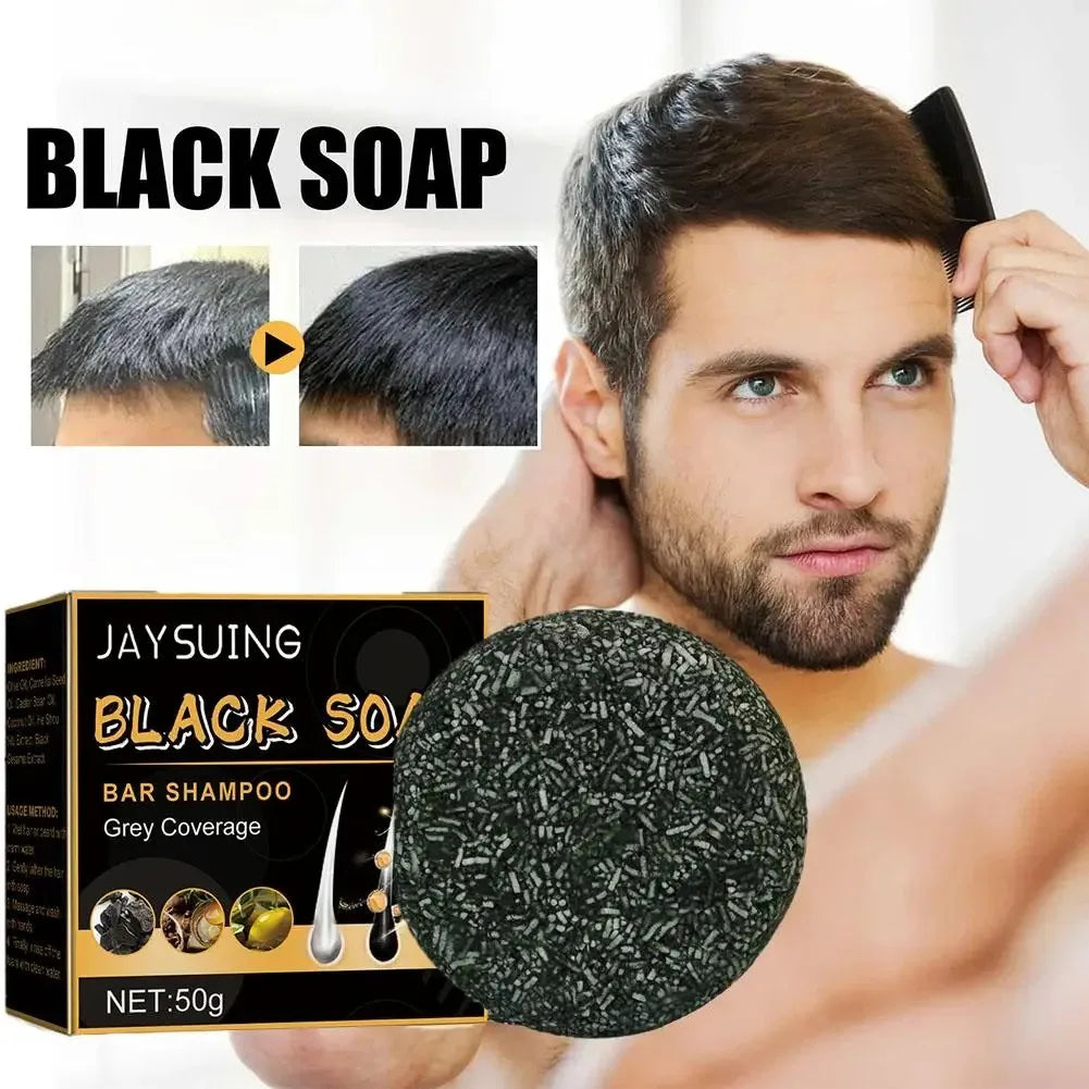 Shampoing pour cheveux, savon noir Polygonum Multiflorum, savon réparateur pour cheveux blancs, ensemble de soins capillaires, nourrissant, Anti-pelliculaire, teinture pour cheveux
