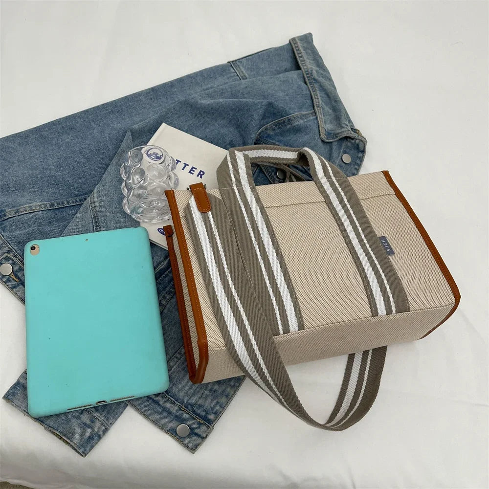 sac de luxe femme sac a mains femme sac bandouillère femme Sacs à main en tissu de lin pour femmes, sac à bandoulière rayé de grande capacité, sac fourre-tout de shopping, dernier document uni, lancé, qualité, 2024