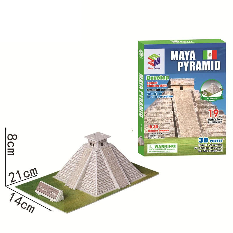 Jouets éducatifs Puzzles 3D jouets enfants développement intellectuel mondes Construction de bâtiments célèbres Puzzles 3D jouet