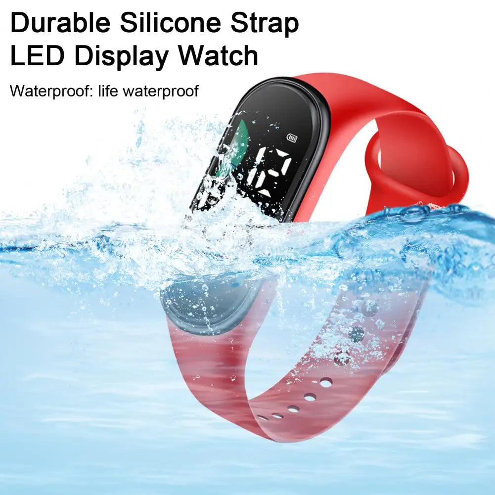 Montre de sport électronique pour enfants, étanche, grand écran de police, affichage LED, Shoous, date automatique, calendrier complet, montre numérique