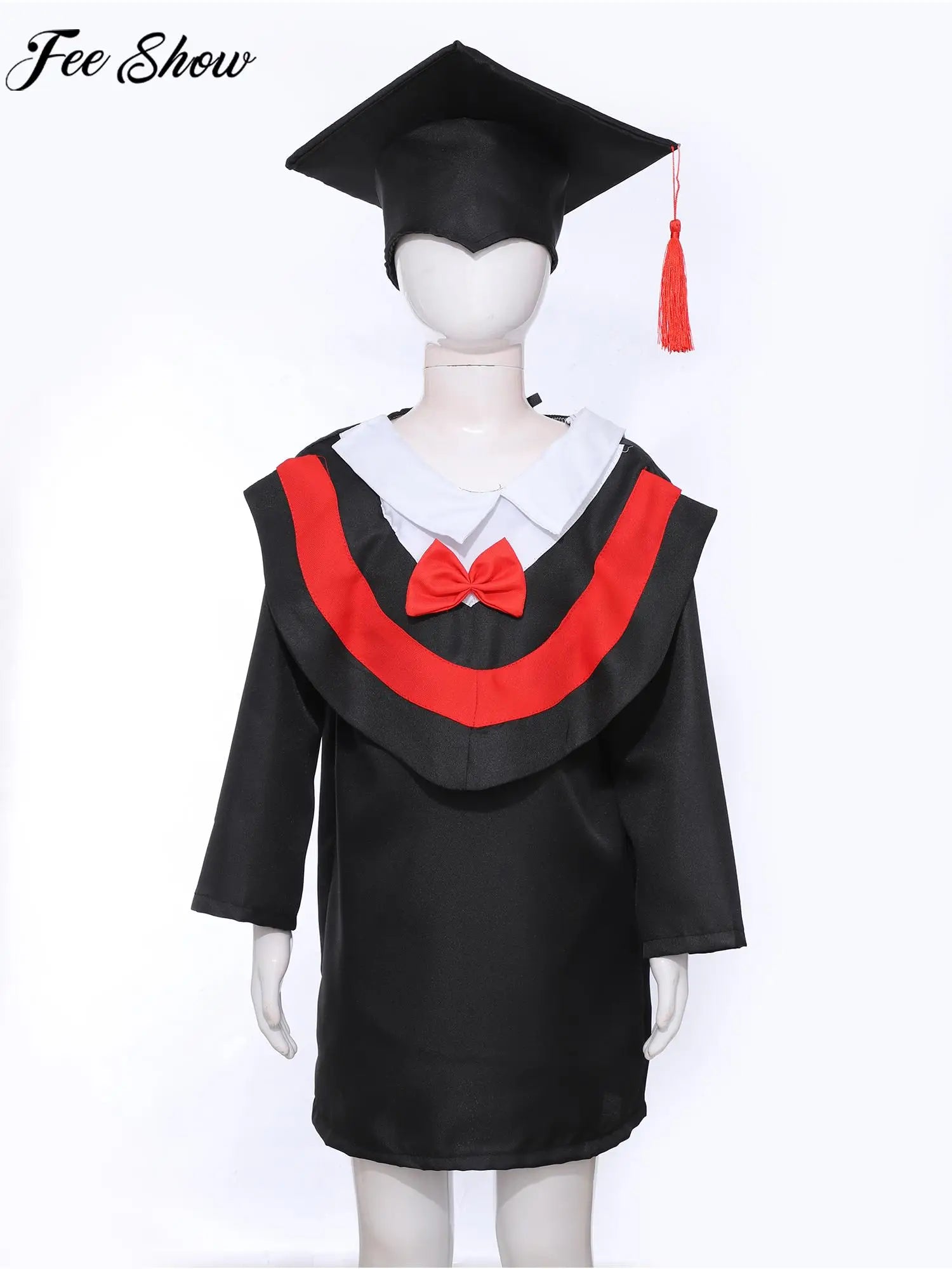 Robe de remise de diplôme pour enfants de la maternelle, avec capuchon à pompon, uniforme de diplômé de l'école primaire préscolaire, Costume de fête Cosplay de photographie