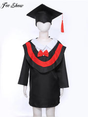 Robe de remise de diplôme pour enfants de la maternelle, avec capuchon à pompon, uniforme de diplômé de l'école primaire préscolaire, Costume de fête Cosplay de photographie