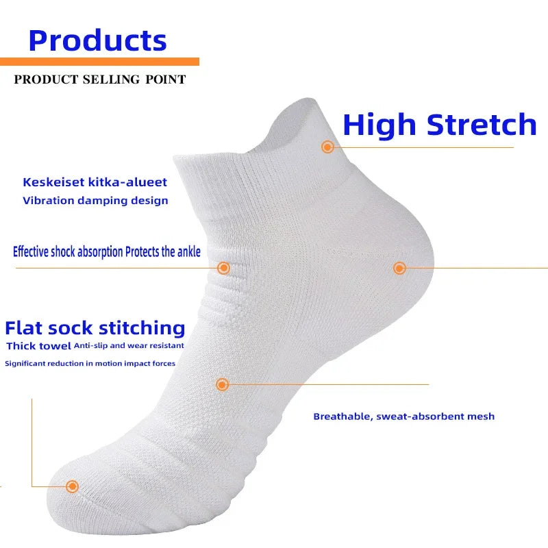 1/3 pairs of men's non-slip football socks, cotton socks, short and long tube, breathable and deodorizing sports socks, sizes 39-45