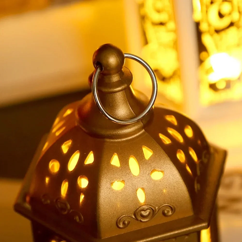 Ramadan Muslim Lantern, Eid Mubarak Ornament, LED Night Light for Festivals, Eid Al Adha Gift, Ramadan Gurbang Decoration for Home