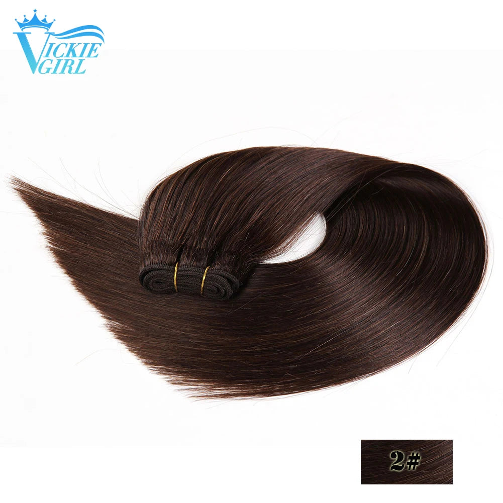 Straight Human Hair Weft Bundles Ombre Blonde Human Hair Extensions 100g/piece 16"-28" Skin Color Remy Straight Double Weft