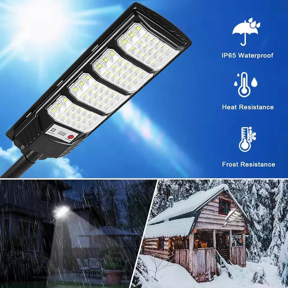 10000W Ultra Powerful Outdoor Solar Lights, 320° Wide Beam Angle, Adjustable Brightness Streetlights