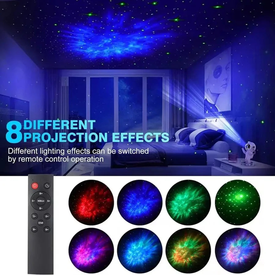 Projecteur d'étoiles pour enfants, veilleuse avec télécommande 360 ° Éclairage de galaxie de nébuleuse d'astronaute de conception réglable pour enfants adultes