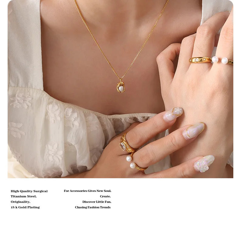 Collier pendentif en perles incrustées pour femmes, Design de luxe, chaîne cubaine en acier inoxydable, bijoux de mariage