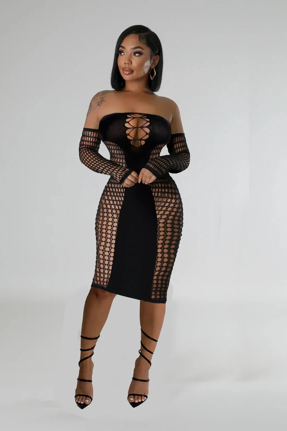 Vêtements de nuit sexy grande taille lingerie Babydoll Maille bowknot Floral Body Stocking Intimate Catsuit Jarretière Robe longue sexy jupe longue