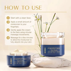 KOEC-Crème anti-déformable de resserrement polypeptide, décoloration apaisante, rides fines, nicotinamide revitalisant manuellement, Squalane, poupée karité, 50g
