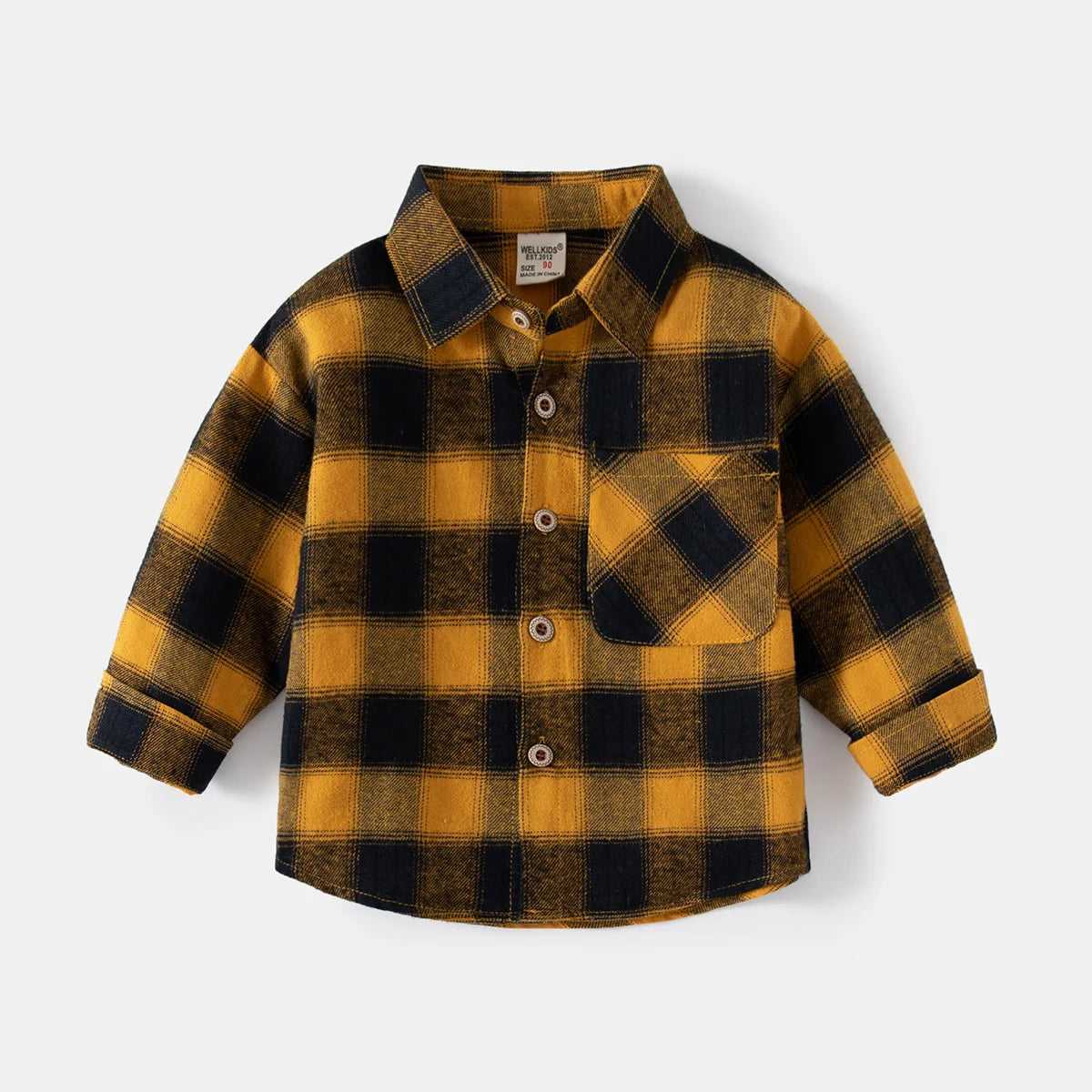 Chemises à manches longues en coton pour enfants, chemisier à carreaux, haut décontracté, vêtements pour bébé, col, garçons, 2-7 ans, nouveau, 2025