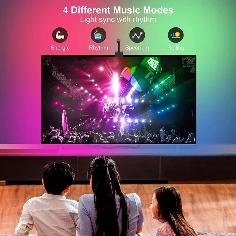 Rétro-éclairage Led pour télévision intelligente, avec caméra, 5V, Usb, Rgbic, écran de télévision synchrone, Ambilight, 3.8M, 5M, télécommande avec application pour salle de jeux