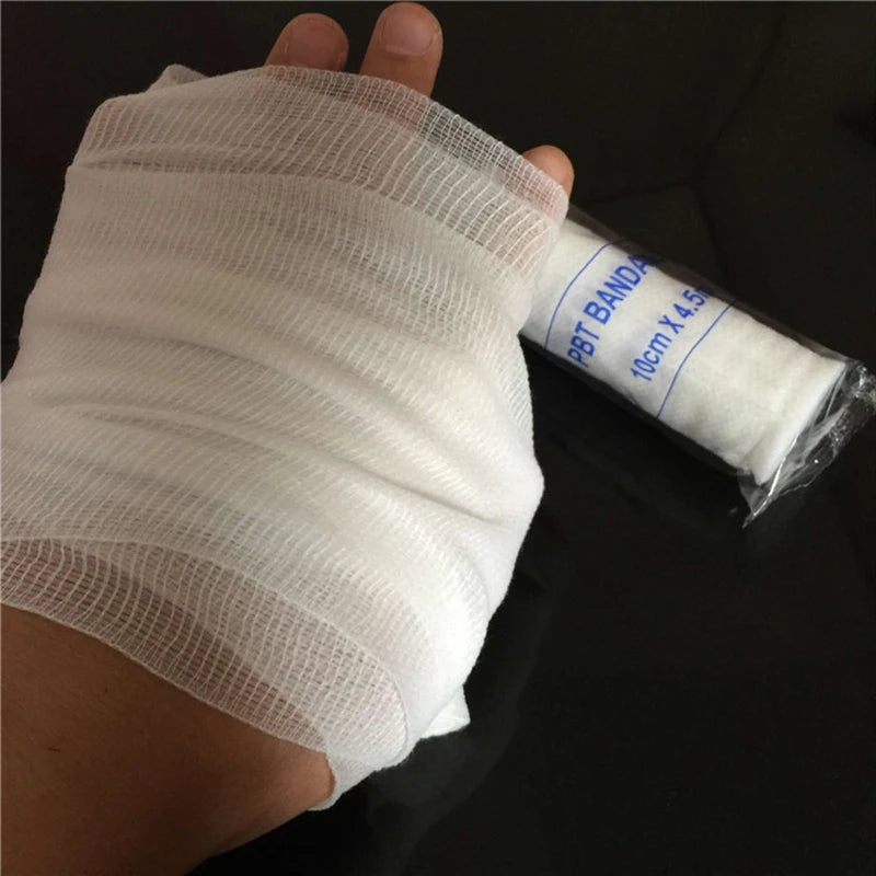 5-10 rouleaux/Lot 10cm x 4.5m PBT pansement élastique trousse de premiers soins rouleau de gaze pansement médical soins d'urgence pansement