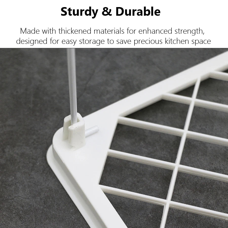 Étagère de rangement pliable, organisateur de salle de bain et de cuisine polyvalent, support de rangement peu encombrant pour armoires, comptoir