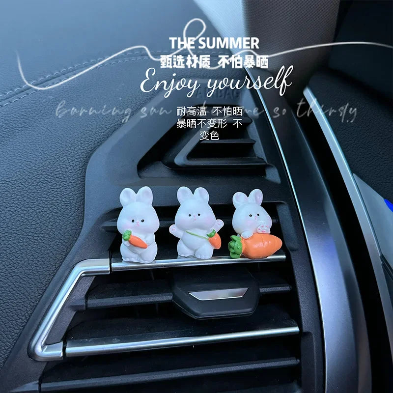 Accessoires d'intérieur de voiture, décorations de console centrale de voiture, accessoires de voiture de lapin mignon, accessoires de véhicule électrique