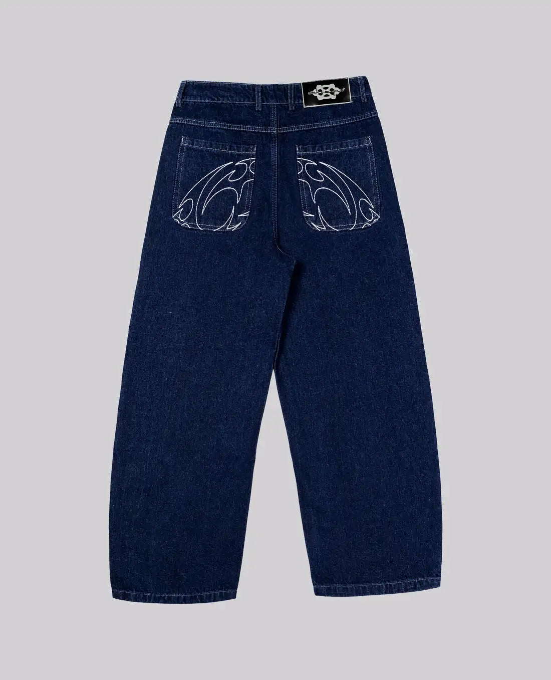 Retro 90s street-style embroidered jeans for men and women, R&amp;B, solid color, straight leg, women's, Y2K, Harajuku, Hip Hop, punk style