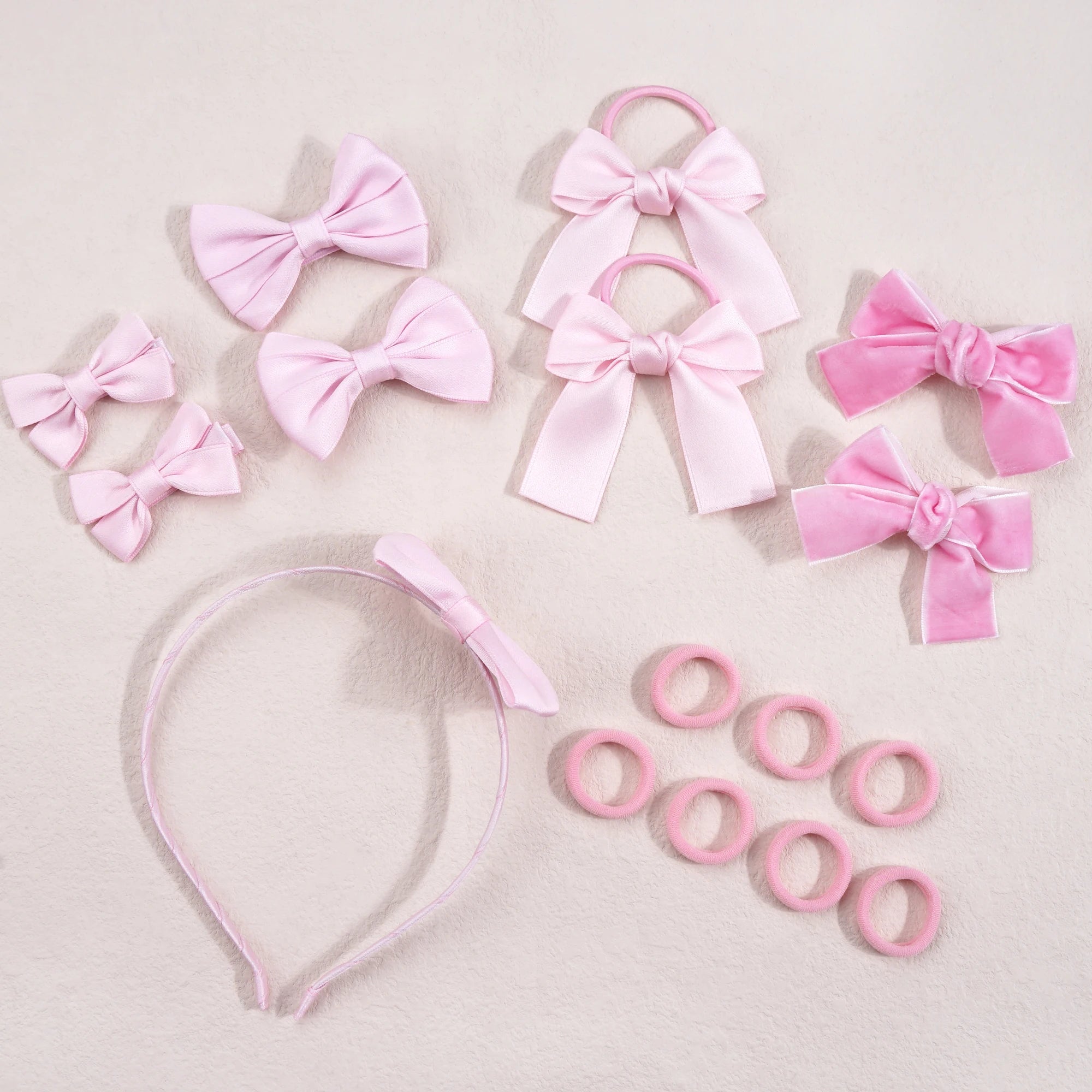 Ensemble d'accessoires pour cheveux pour filles, 16 pièces/ensemble, attaches pour cheveux, bandes élastiques en caoutchouc pour écoliers, épingle à cheveux, support queue de cheval, chouchous