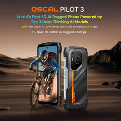 Blackview Oscal Pilot 3 5G Smartphone robuste 6.78 ''120Hz 12GB 256GB 50MP 7500mAh Vision nocturne NFC Android 15 téléphone portable
