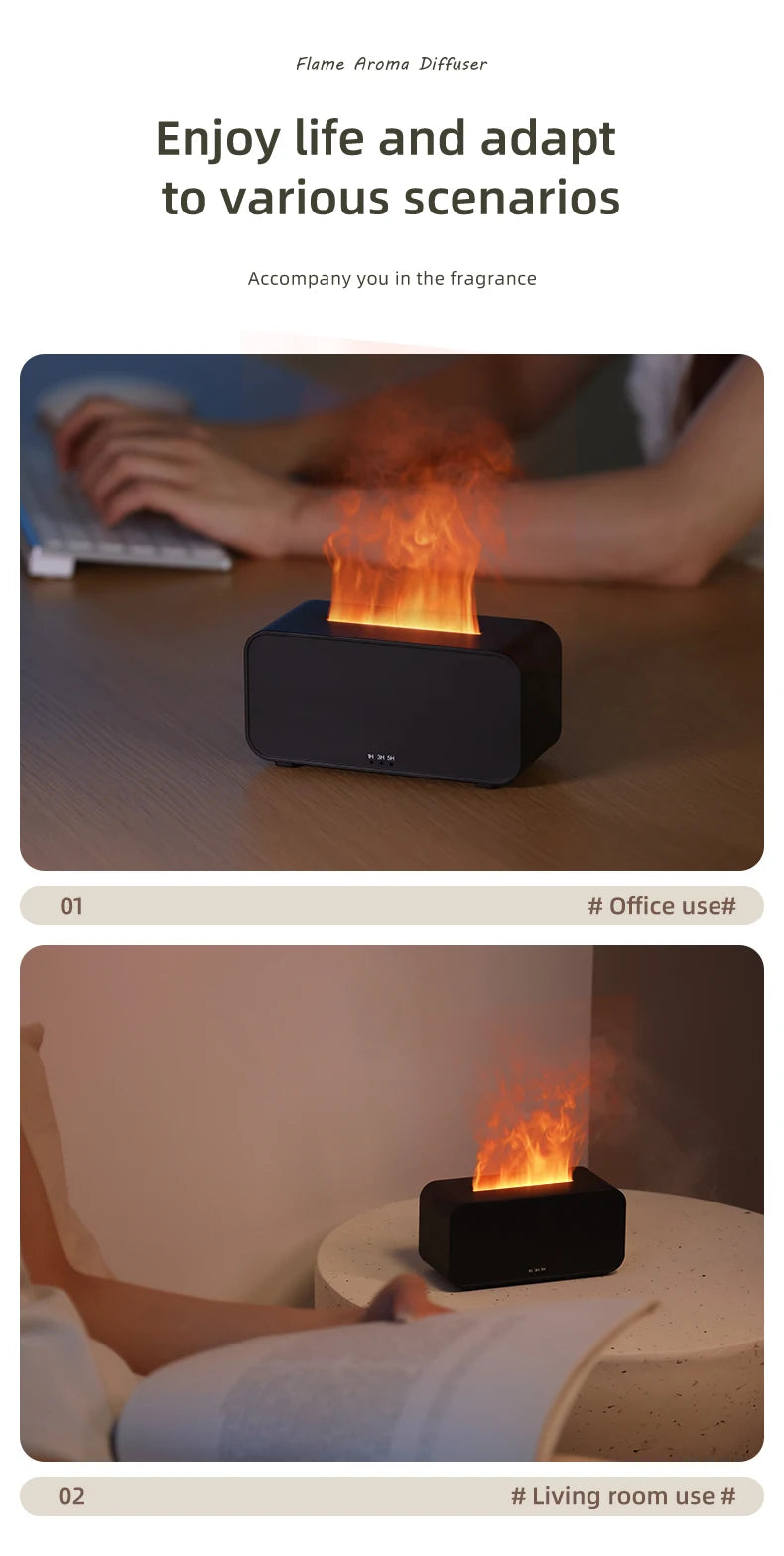 Nouveau Mini diffuseur d'arôme humidificateur d'air ultrasonique fabricant de brume fraîche brumisateur LED huile essentielle flamme lampe Difusor