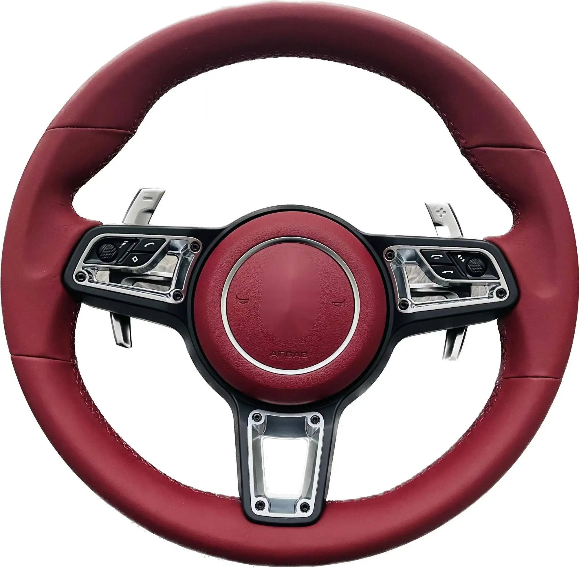 Embroidered steering wheel for Porsche Macan, New Collection, Panamera Taycan 718 Cayman 991 992 911 911.2 Carrera GT2 GT2RS GT3 GT3RS GT3 RS GT4