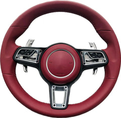 Embroidered steering wheel for Porsche Macan, New Collection, Panamera Taycan 718 Cayman 991 992 911 911.2 Carrera GT2 GT2RS GT3 GT3RS GT3 RS GT4