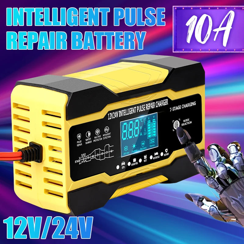 5A Car Battery Charger, 12V/24V Smart Battery Charger, Automatic Maintenance with Temperature Compensation for Truck Mower