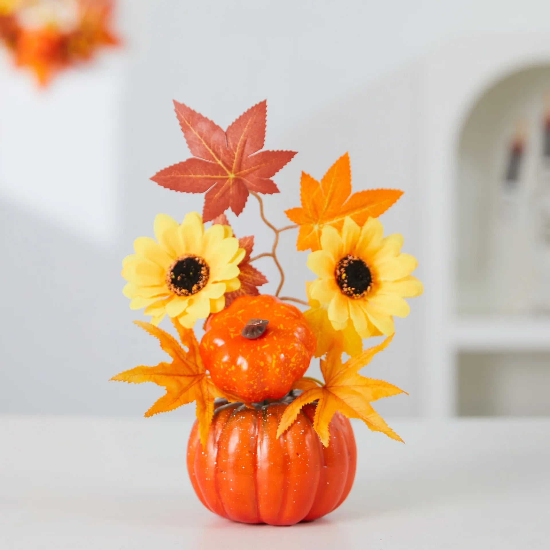 Décor de fête à thème d'automne, ornements de feuilles d'érable et de tournesol, Festival de récolte de bonsaï pour Thanksgiving, bricolage, joyeux Halloween, 2025